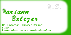 mariann balczer business card